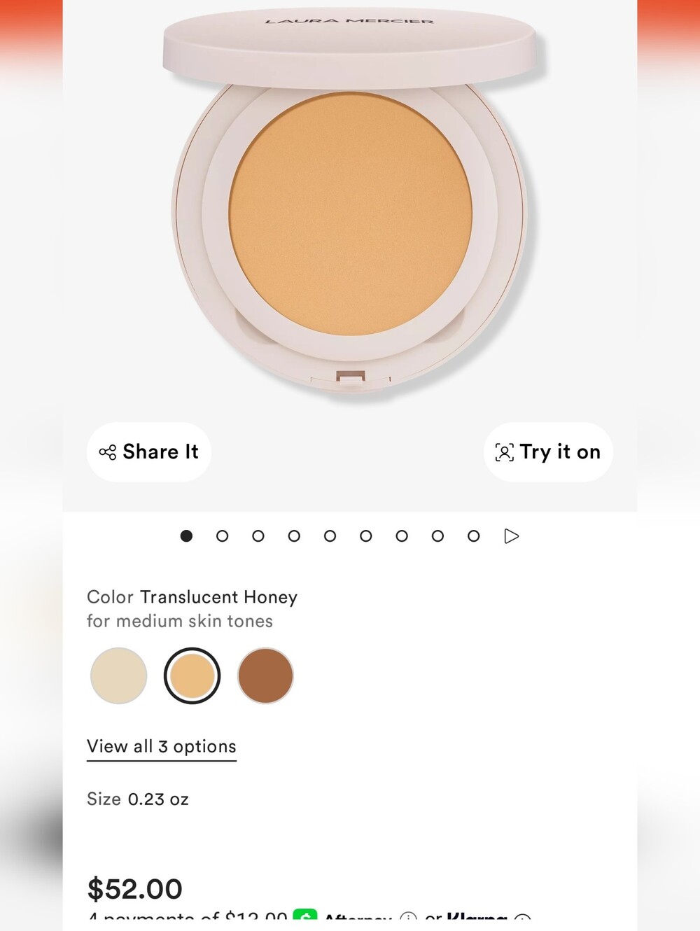 laura mercier Translucent Honey Pressed Setting Powder